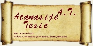 Atanasije Tešić vizit kartica
